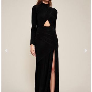 Black key hole evening gown